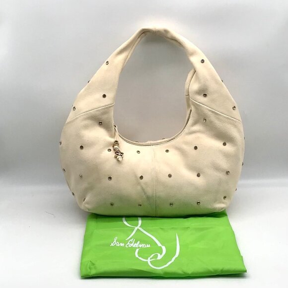 Sam Edelman Ivory Suede Faren Rhinestone Hobo Bag - Picture 11 of 11